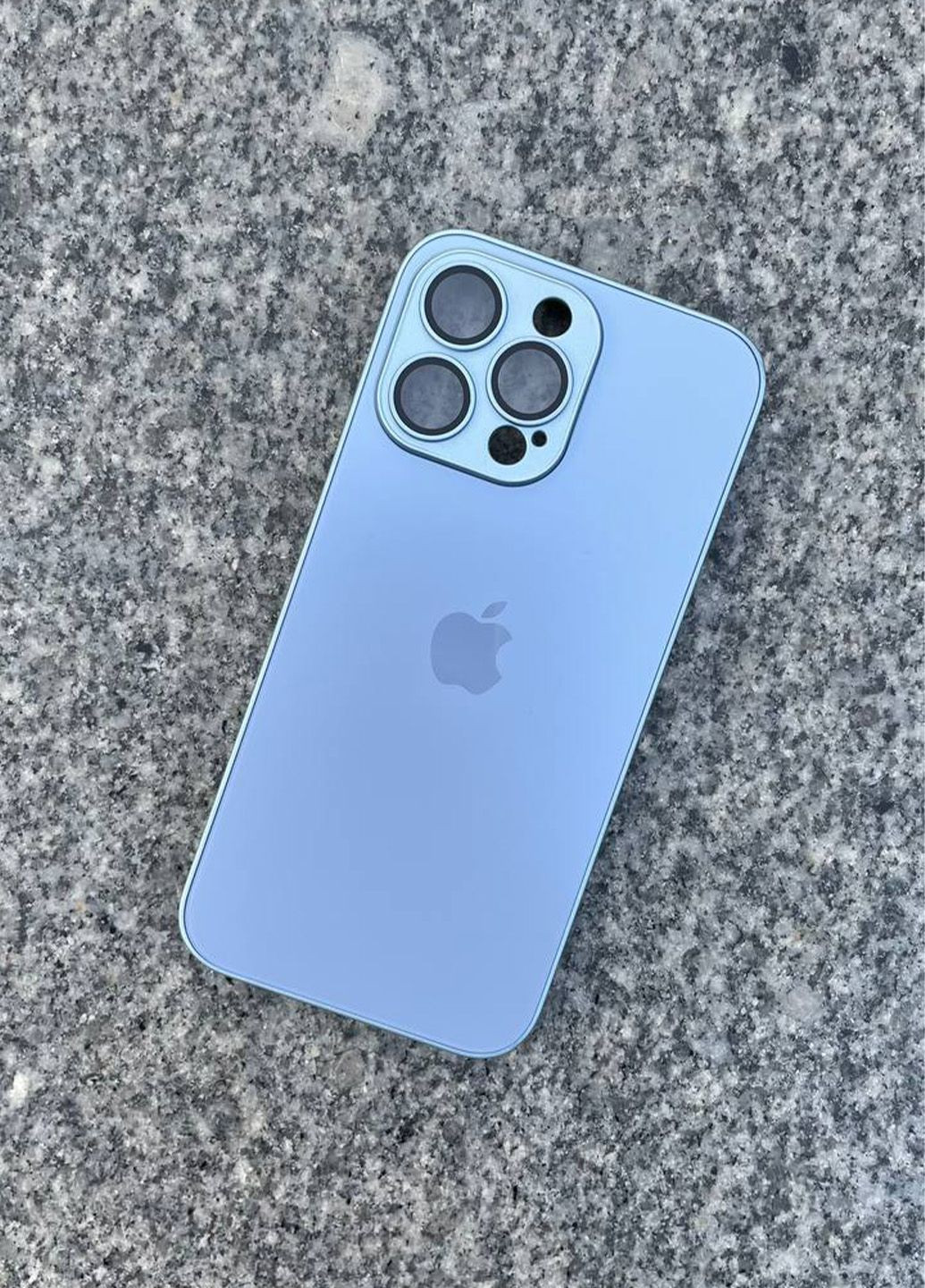 Чехол стеклянный для iPhone 14 Pro синий Sierra Blue No Brand (282676450)
