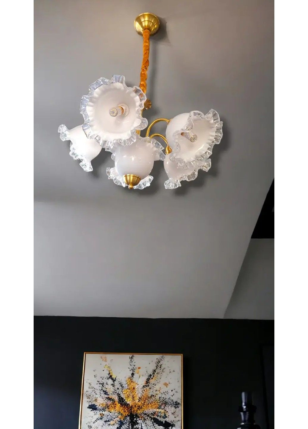 Світлодіодна люстра Дзвіночок 5019 (Золота) на 6 плафонів No Brand (331639938)