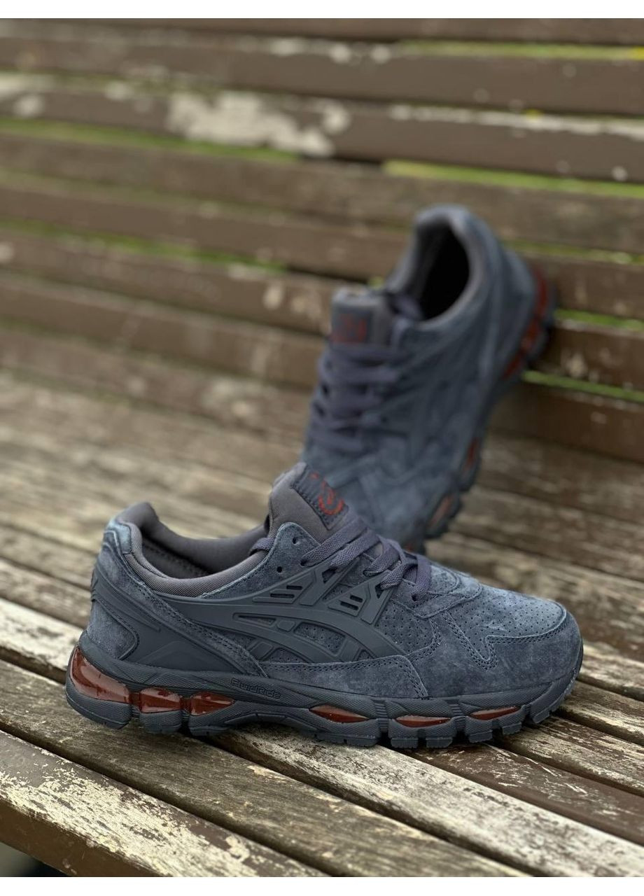 КРОСІВКИ ЖІНОЧІ ASICS GEL KAYANO TRAINER 21 NAVY SUEDE GREY RED АСІКС ГЕЛЬ КАЯНО No Brand сірі демісезони (367170945)