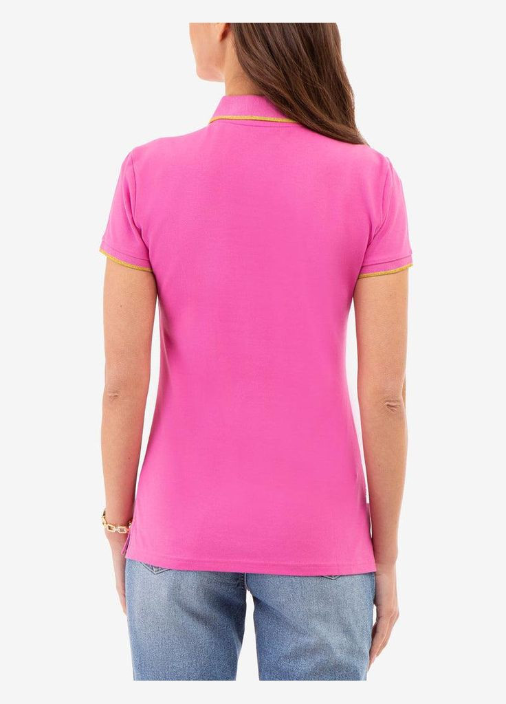 Жіноча футболка поло LUREX SCRIPT TIPPED POLO SHIRT M рожева U.S. Polo Assn. (286761235)