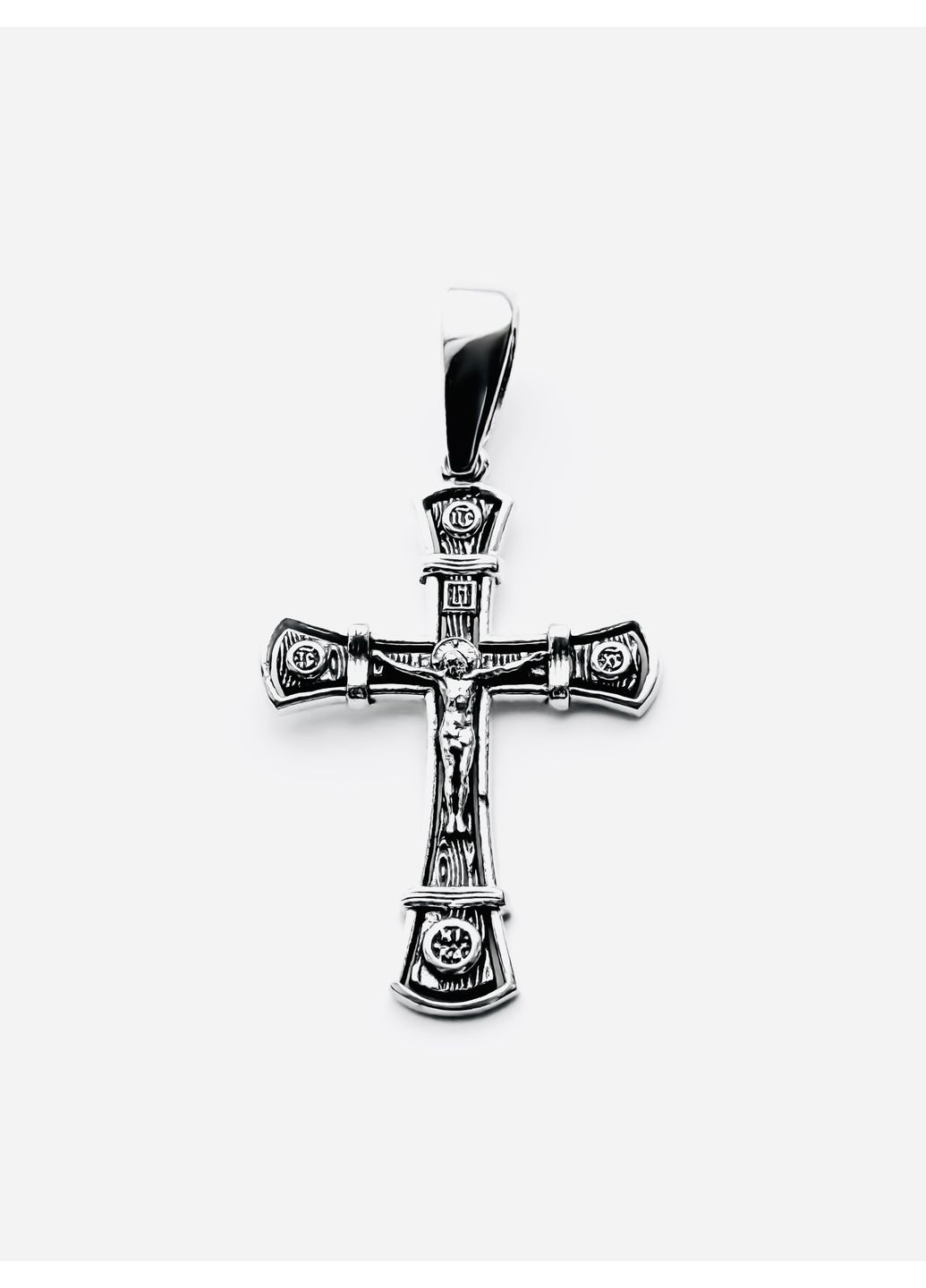 Хрестик срібний 925 проби з розп'яттям. Кулон з чорнінням DeLoS (353715690)