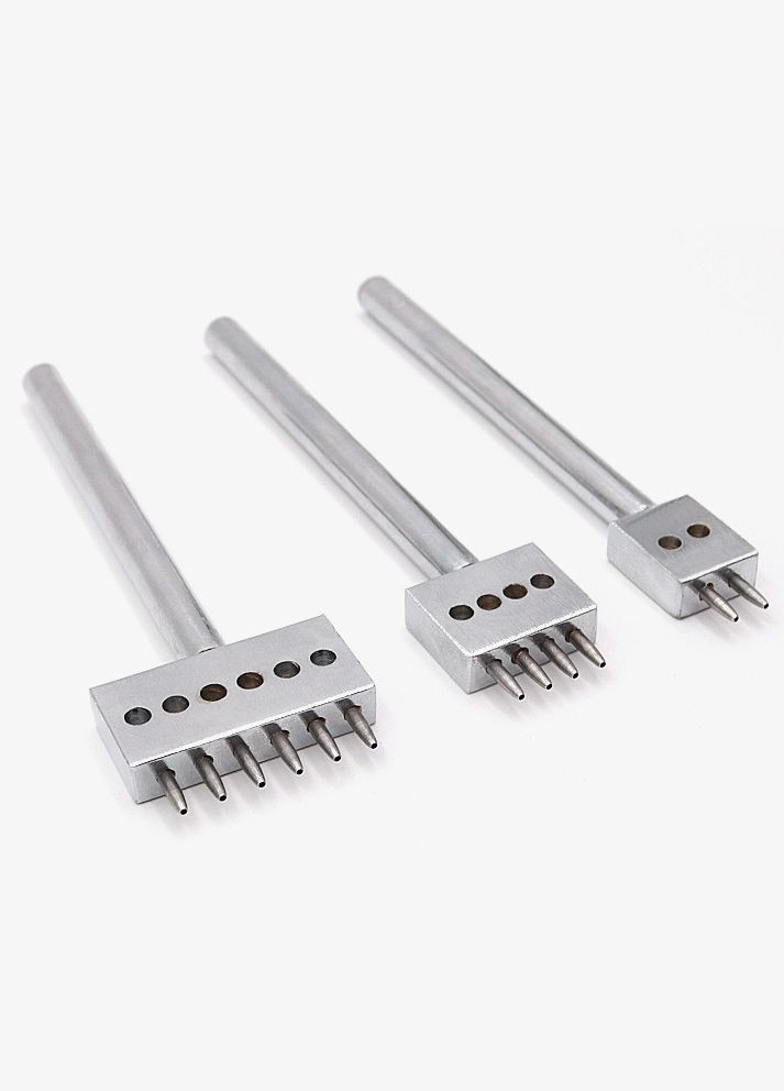 Набір крокових пробійників круглих крокові просічки вилковий рядкові пробійники для шкіри 2+4+6 зубів, крок 4мм, набір 3 штуки Parkside (327368340)