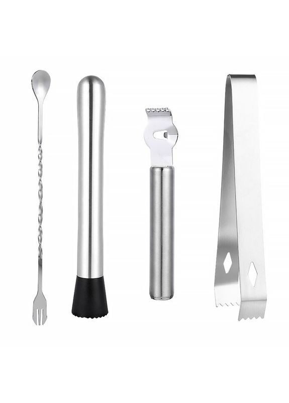 Набор для бара из 12 предметов с деревянной подставкой нержавеющая сталь MC-Y1 Серебристый Youchen (350349076)