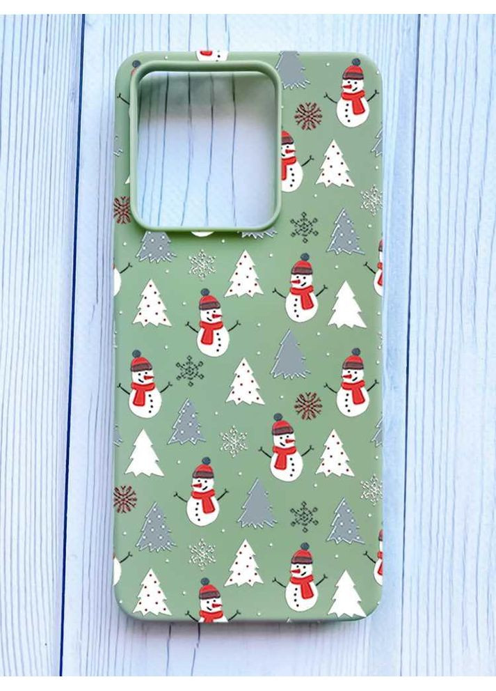 Матовый чехол на Xiaomi Redmi Note 13 Pro 4G Фон Снеговики (принт 202) Creative (362967430)