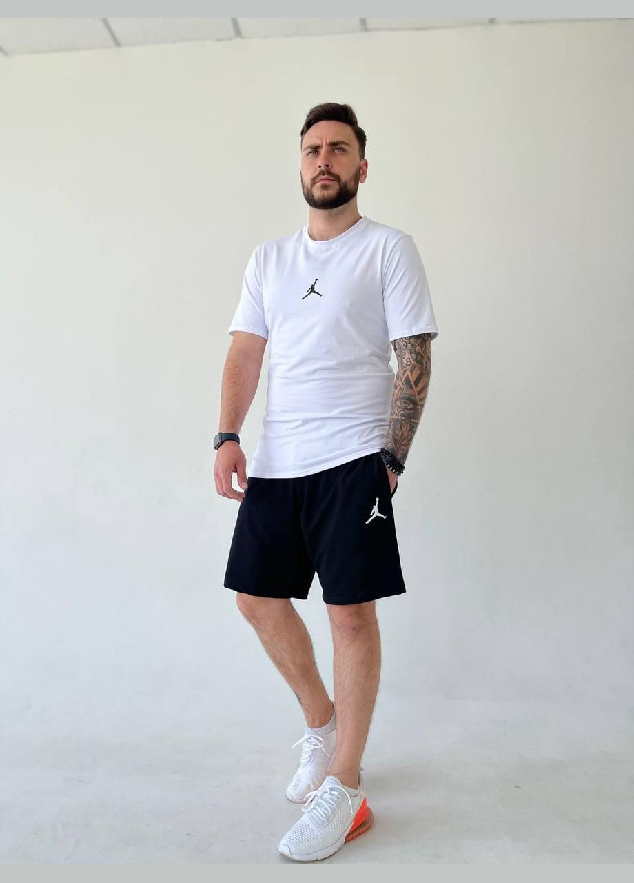 Біла 2 в 1 футболка + шорти тканина стрейч високої якості No Brand