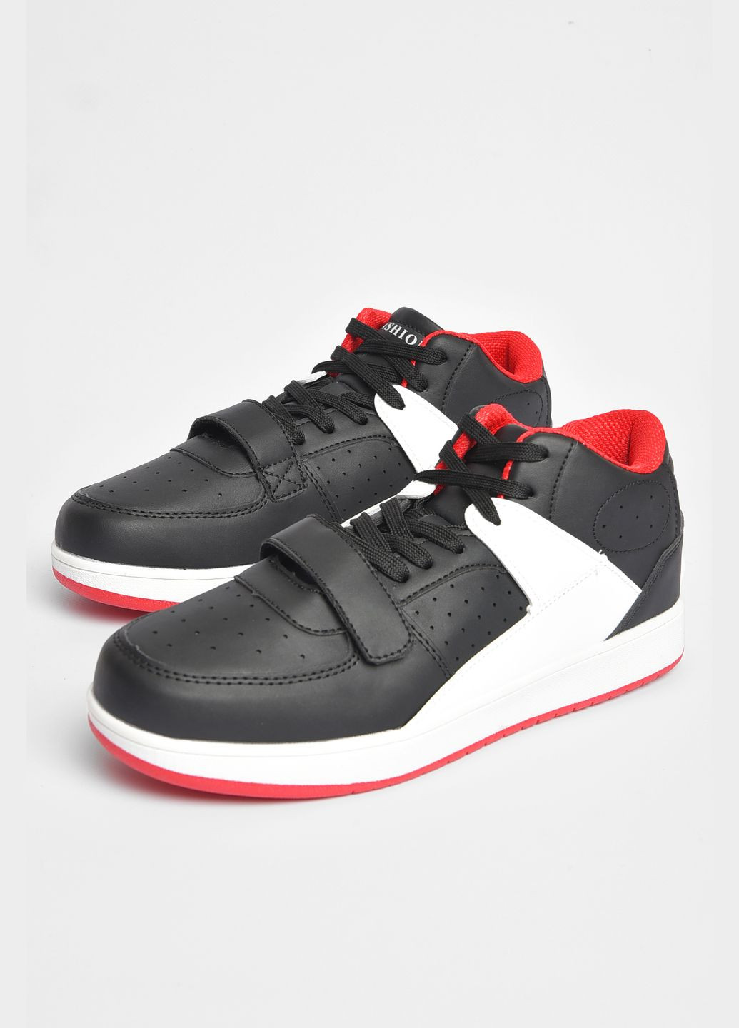 Чорно-білі Осінні кросівки чоловічі чорно-білого кольору на шнурівці Let's Shop