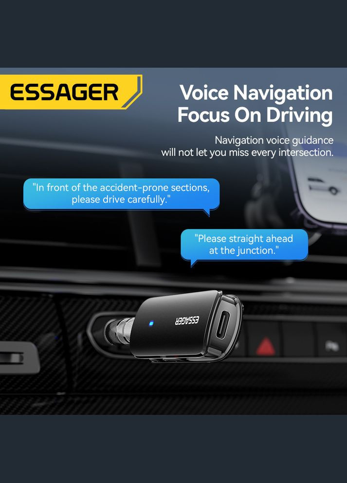 Багатофункціональний Bluetooth 5.3 аудіо адаптер EBT53-DT01-P на 3,5 мм (Aux) + слот для TF карти Essager (322581590)