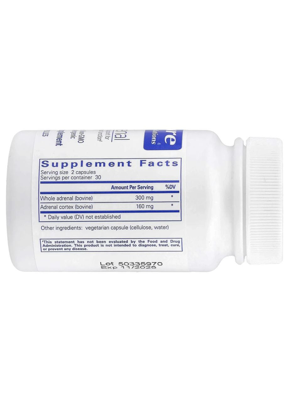 Витамины для надпочечников (Adrenal) 60 капсул Pure Encapsulations (361114911)