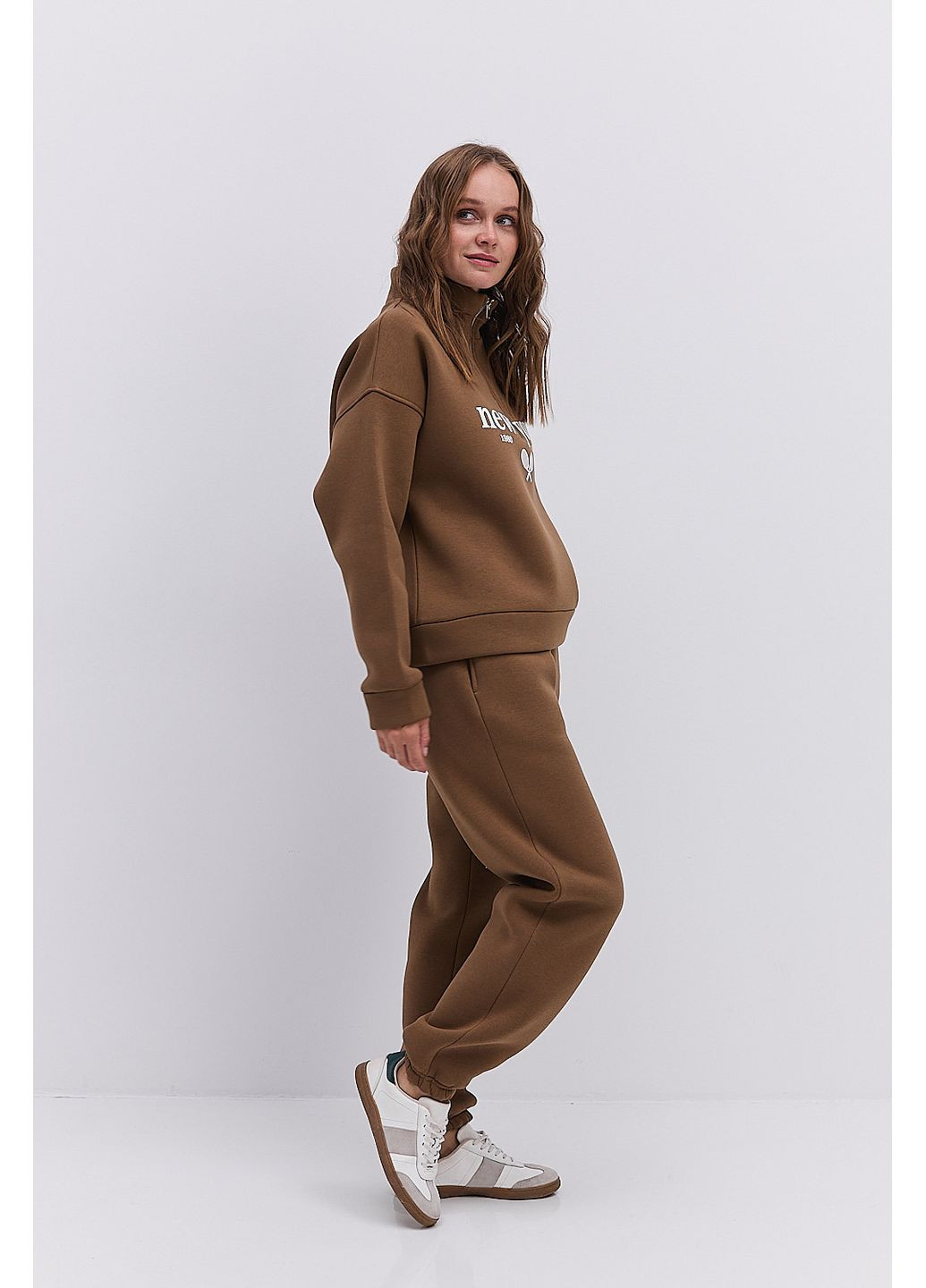 Жіночий спортивний костюм теплий зі світшотом з принтом New York Arjen (363173460)