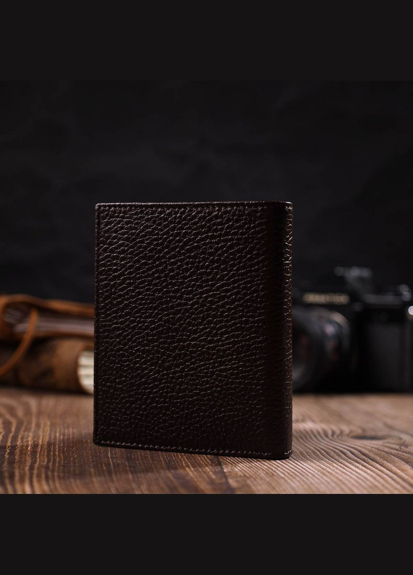 Кошелек мужской Кожаный зернистый без застежки 21989 Коричневый Bond (306881507)