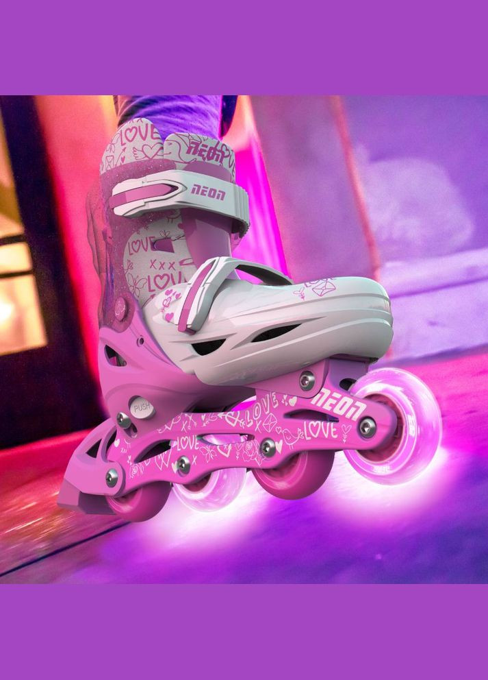 Ролики INLINE SKATES Pink розмір 30-33 (NT07P4) Neon (333316815)