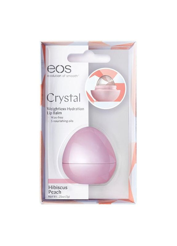 Бальзам для губ Crystal Lip Balm Hibiscus Peach Гібіскус та персик (7 г) EOS (278773629)