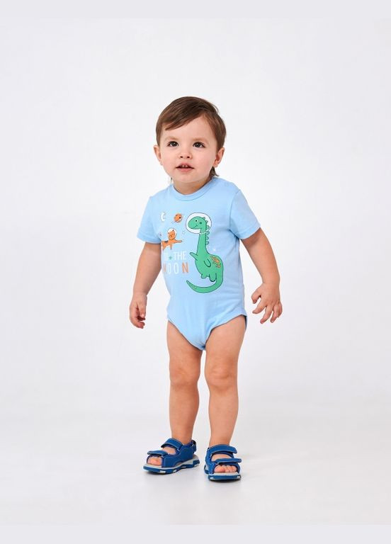 Дитячий боді-футболка | 68, 74, 80, 86 | 95% бавовна | Малюнок | Літо | Комфортно та стильно Блакитний Smil (284116671)