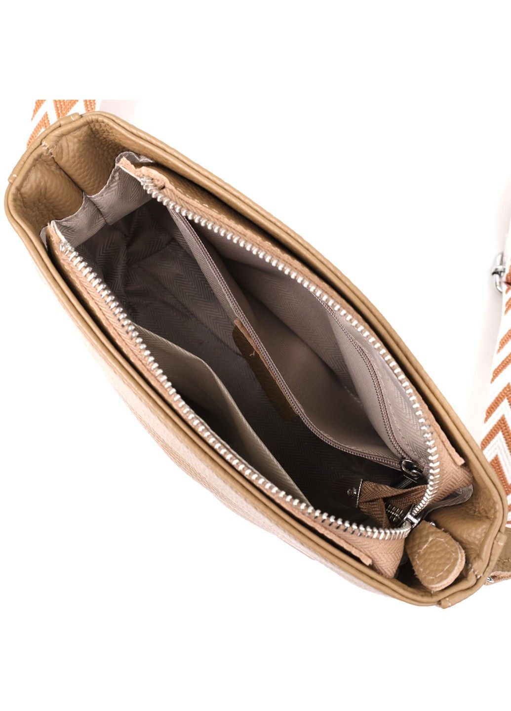 Женская кожаная сумка на плечо для повседневной носки 22912 Бежевый Vintage (356452092)