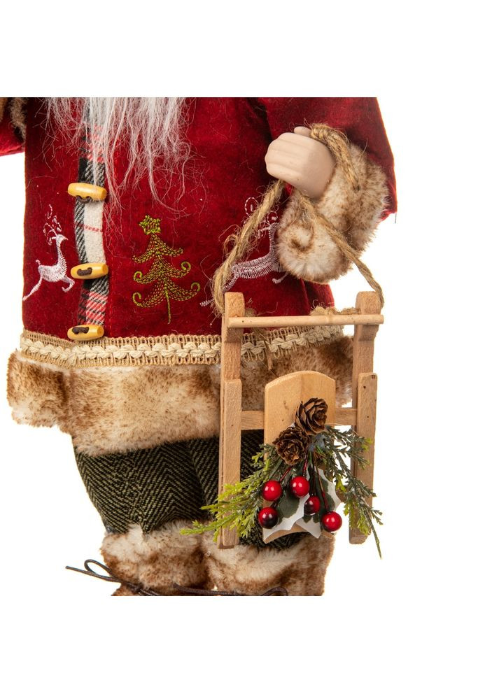 Фигурка новогодняя Санта с санками 46 см Uniсorn Studio 16011-008 текстиль Unicorn Studio (346533101)