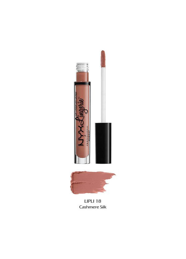 Рідка матова помада LIP LINGERIE CASHMERE SILK - MIDTONE BEIGE (LIPLI18) NYX Professional Makeup (279364378)