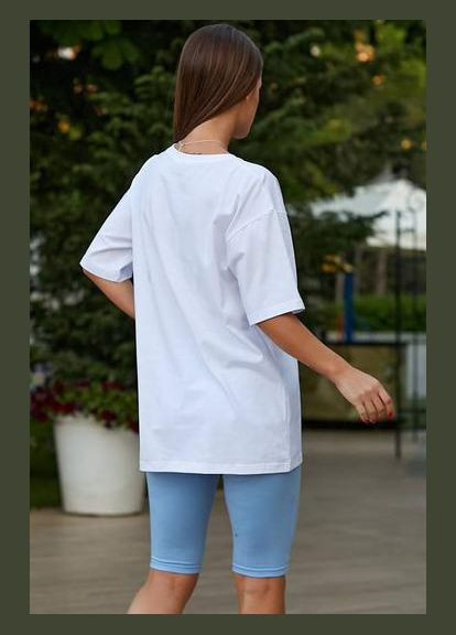 Спортивный костюм женский летний бело-голубого цвета Let's Shop (293337527)