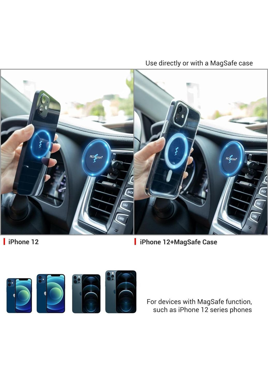 Магнитный автомобильный держатель PROfezzion 3 в 1 MagSafe No Brand (365728570)