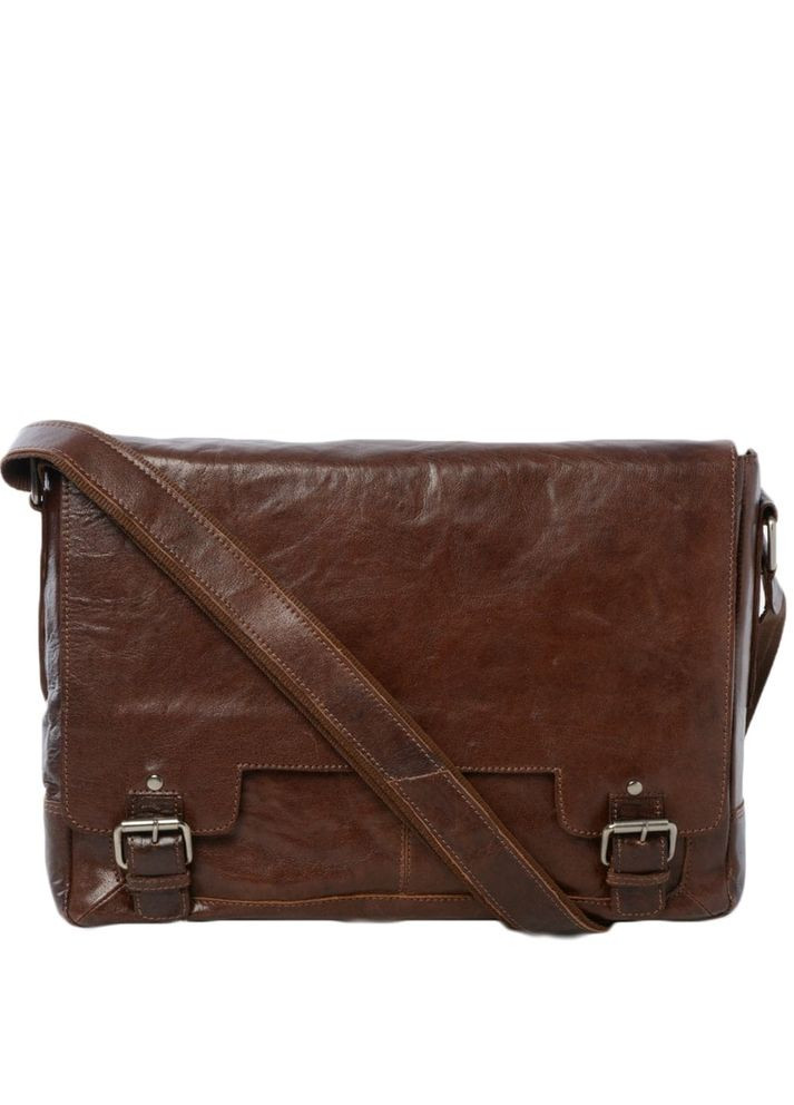 Горизонтальная мужская сумка через плечо из кожи 8343 TAN Ashwood (306437972)