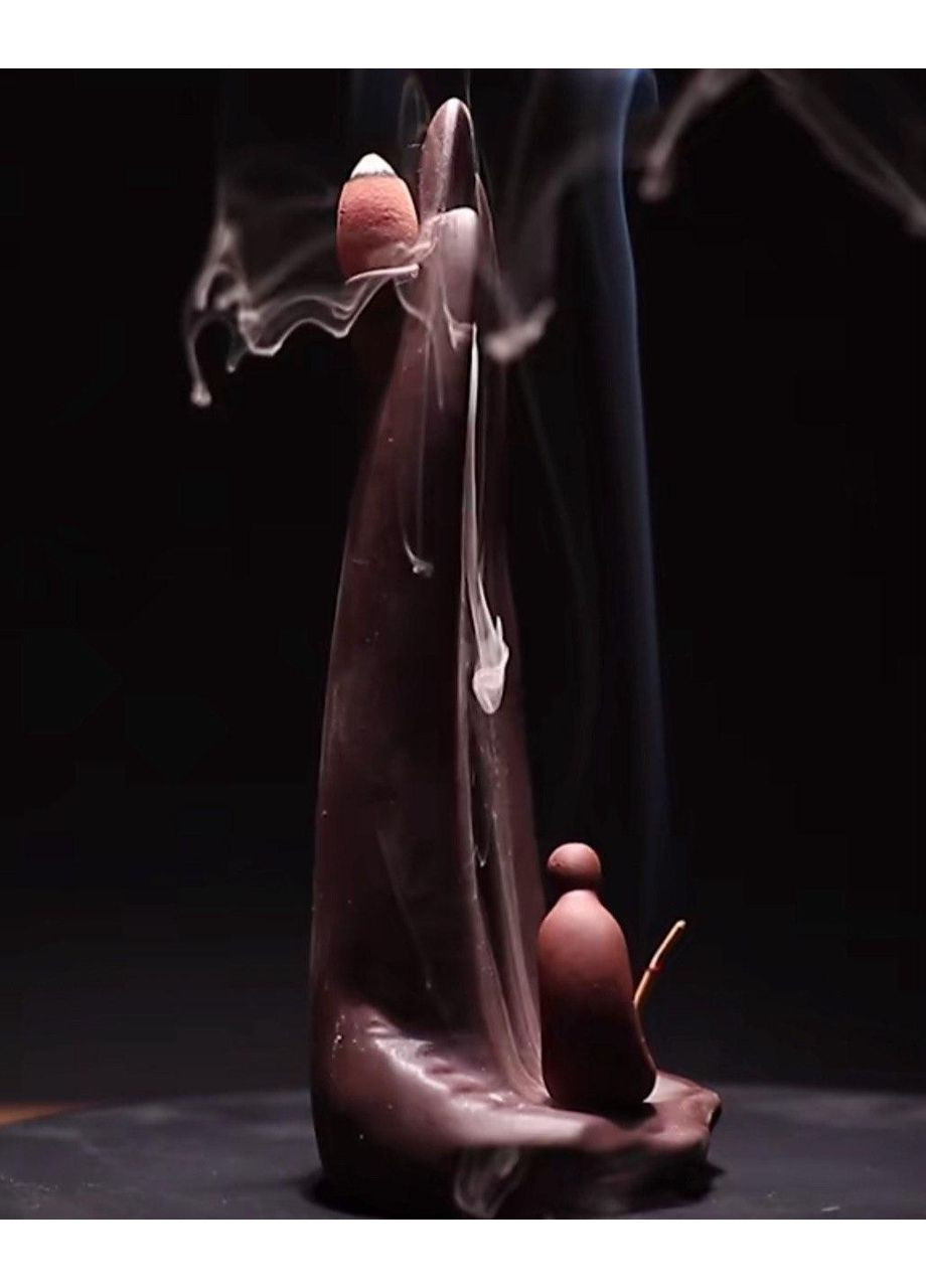 Подставка 2 в 1 жидкий дым и аромапалочки с монахом +20 конусов No Brand (295012753)