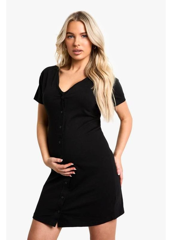 Черная всесезон пижама Boohoo