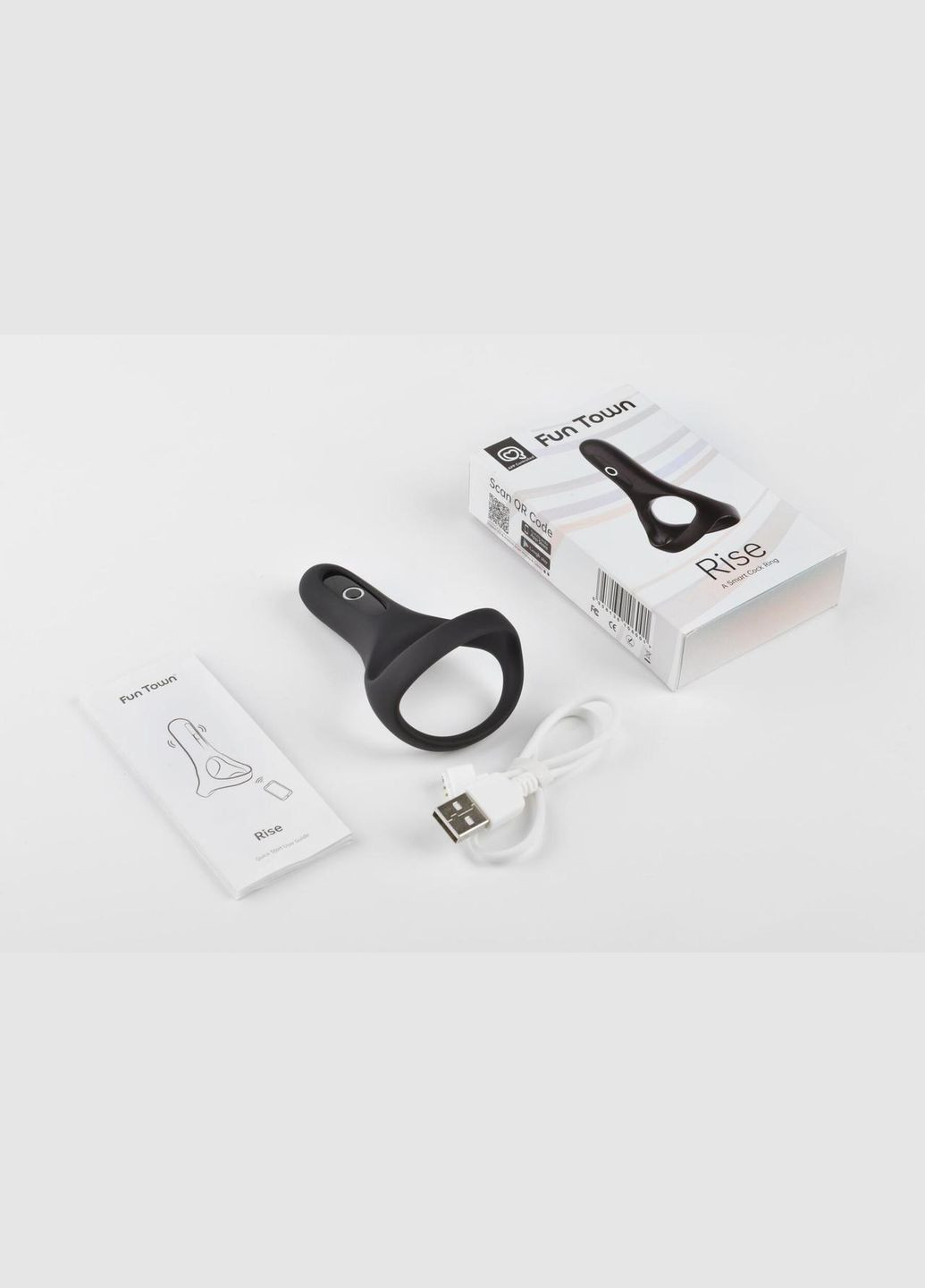 Двойное эрекционное кольцо Magic Motion Fun Town Rise Black, управление со смартфона No Brand (303902623)