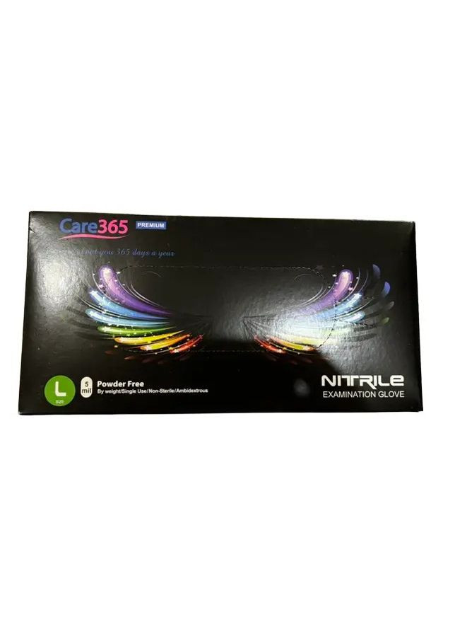 Рукавички нітрилові чорні щільні 5 г, Care365 Premium (100 шт./уп.) р.L Care (304547495)