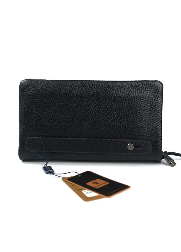 Клатч мужской классический на молнии, Черная мини сумка клатч из натуральной кожи с кистевой ручкой Bradford (266266496)