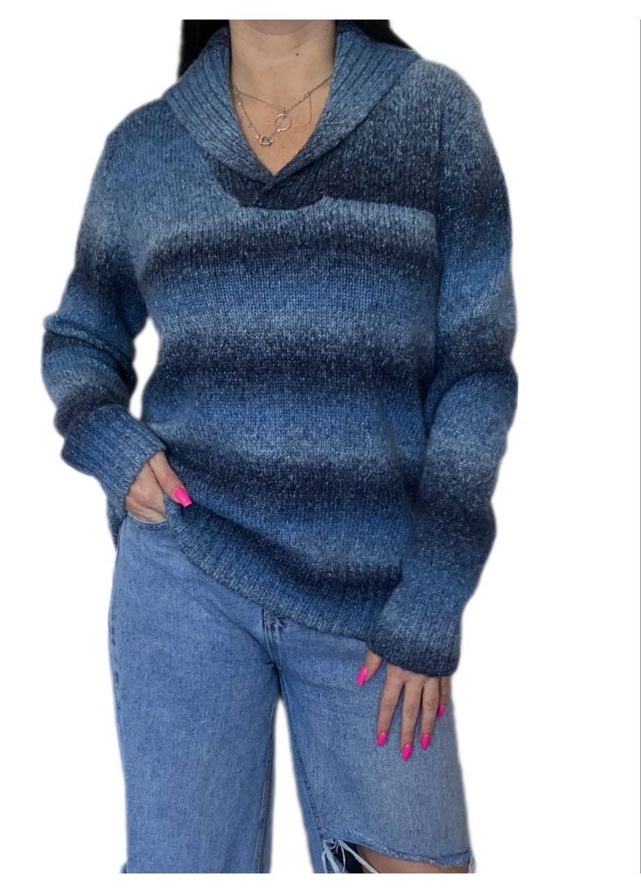 Комбинированный зимний шерстяной свитер Wool & Cashmere