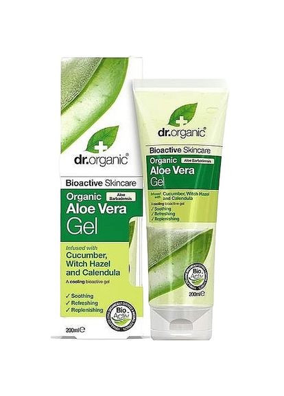 Dr.Organic Органічний гель алое віра з огірком Dr. Organic Aloe Vera Gel With Cucumber 200 мл — Крем, Великобританія (328448479)