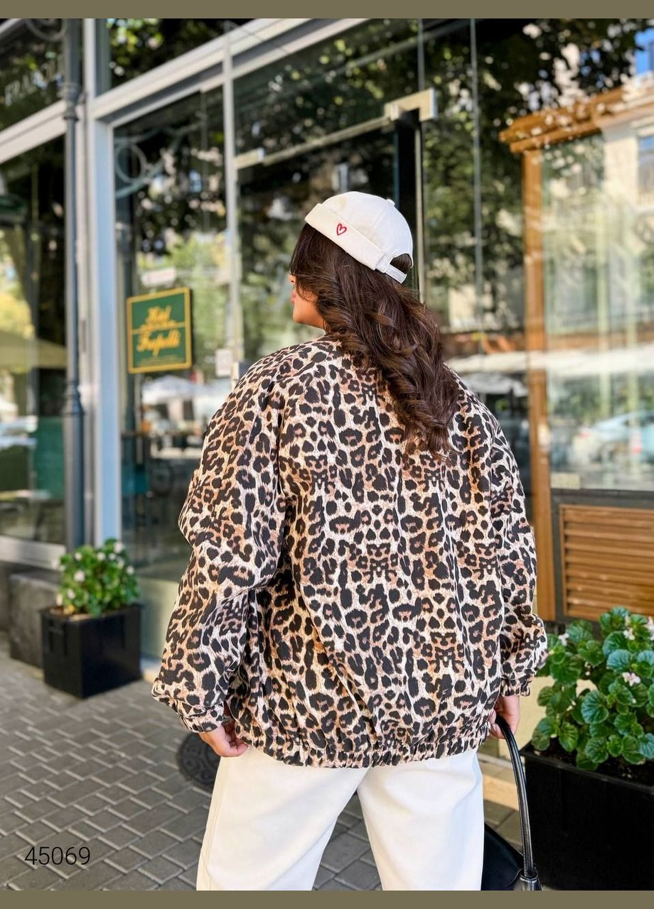 Жіночий бомбер з леопардовим принтом Liton на блискавці (302752432)