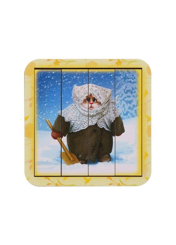 Дерев'яний пазл-вкладиш "Котик - 3" (ПСД114) PSD114 розрізний Ubumblebees (367971819)