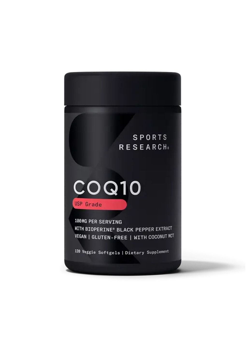 Коэнзим Q10 100 мг с черным перцем, CoQ10 100mg - 120 veg softgels Sports Research (366031539)