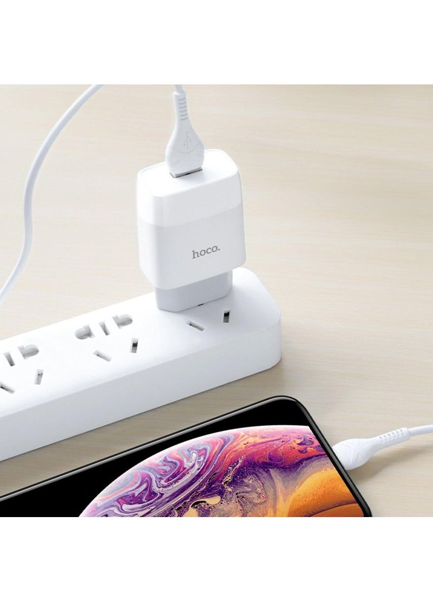 Блок для зарядки C72Q Glorious single port QC3.0 charger set(Type-C) White Hoco (367724198)