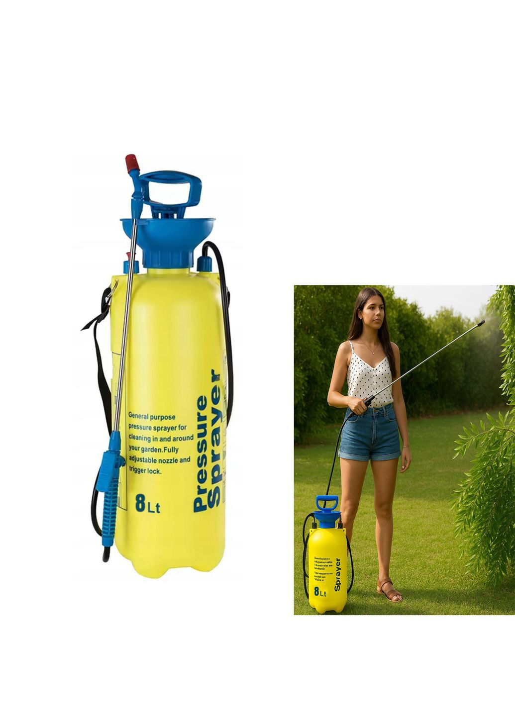Опрыскиватель ручной помповый с телескопической штангой из нержавеющей стали (8 л) Sprayer (330127466)