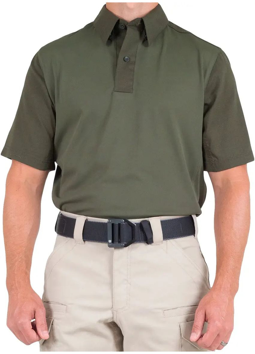 Зеленая тенниска поло first tactical men’s v2 pro performance short sleeve shirt green No Brand