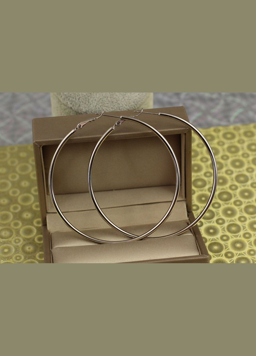 Сережки кільця гладкі 6 см сріблясті Xuping Jewelry (316432911)