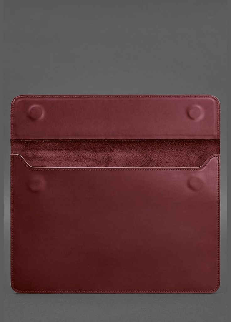 Шкіряний чохол-конверт на магнітах для MacBook 15-16 дюйм Бордовий Crazy Horse (A-027169) BlankNote (329899501)