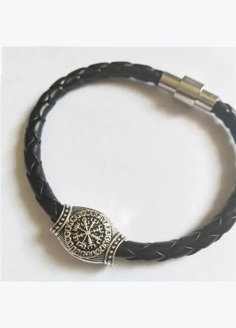 Кожаный браслет Вегвизир шлем ужаса Рунический компас амулет оберег из викингов Vegvisir No Brand (340275879)