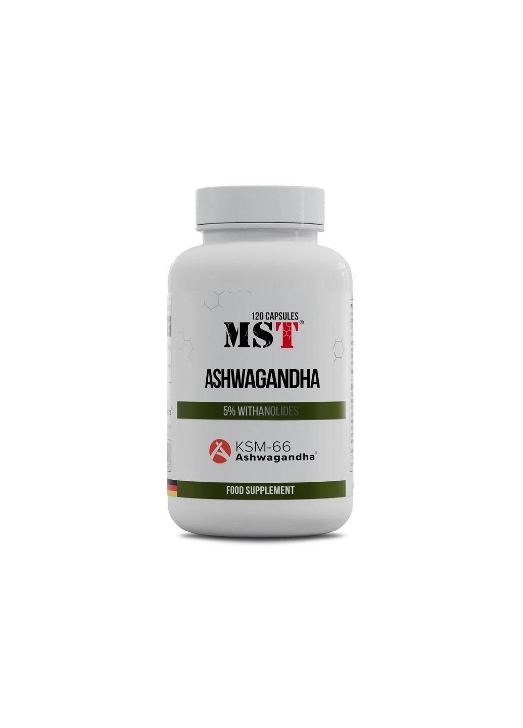 Натуральная добавка Ashwagandha KSM-66, 120 капсул MST (295898873)