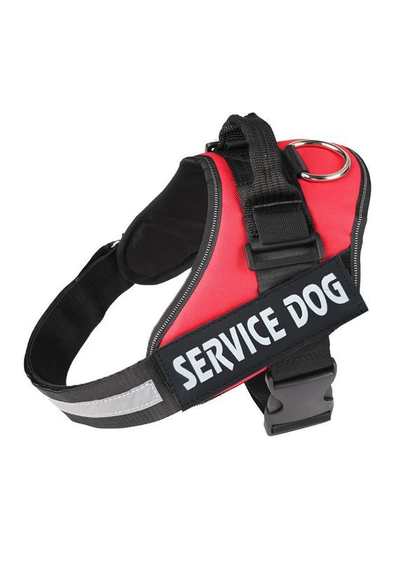 Шлея для собак посилена Pet Style "Service Dog" Червона L No Brand - (323231768)