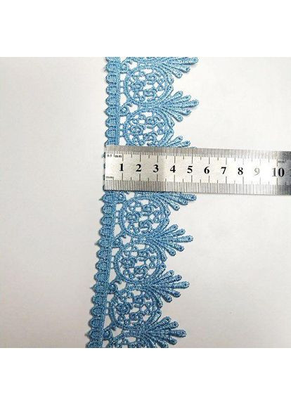 (1 метр) Кружево макраме 5 см цвет - голубой (33М-Y10331М-1) Plus-plus (352744981)
