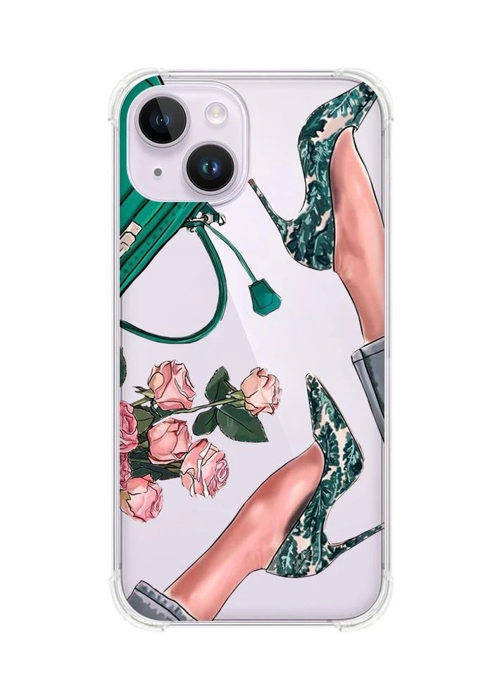 Чохол із потовщеними кутами на iPhone 14:: Туфельки і квіти (принт 225) Creative (359501150)