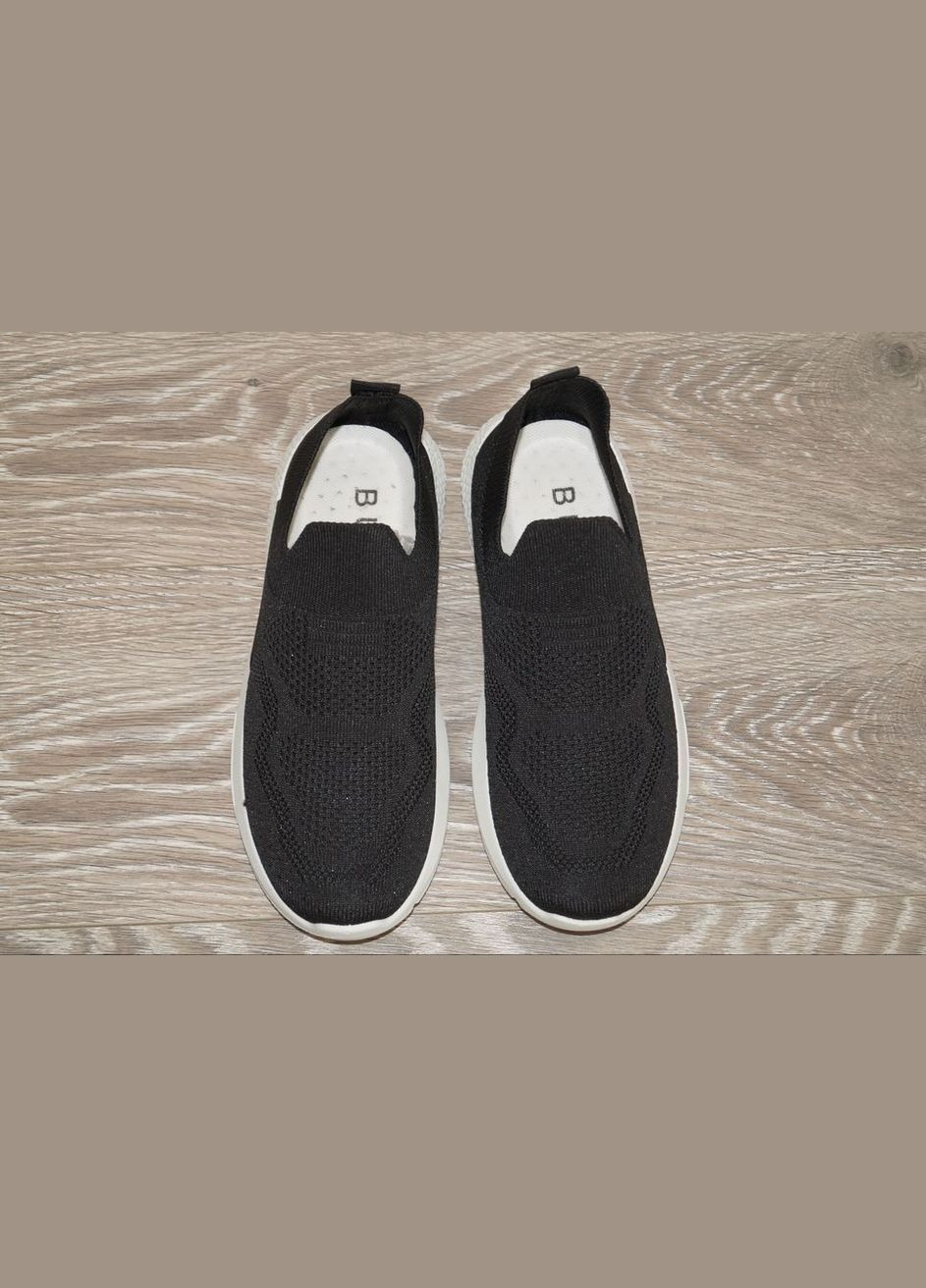 Чорні Осінні кросівки підліткові текстильні без шнурків чорні BULL