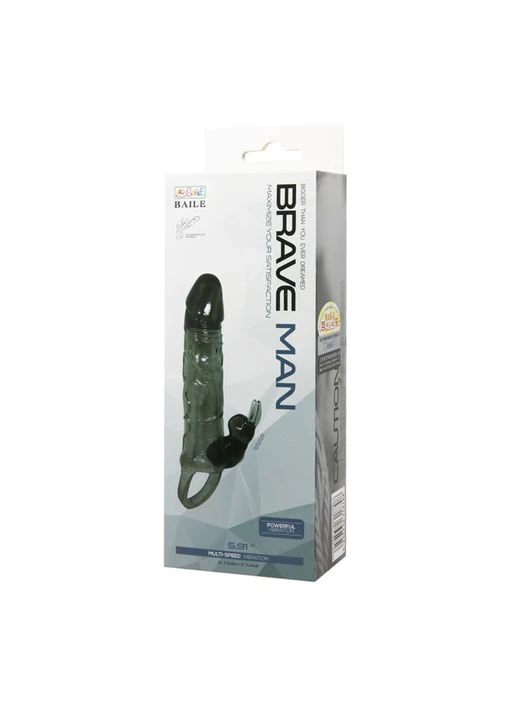 Насадка на член - Brave Man Vibrating Penis Sleeve 5,91" Black LyBaile (345646328)
