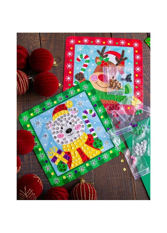 Дитячий набір для творчості "Новорічні листівки з паєтками" 10100694 Ranok Creative (364543696)