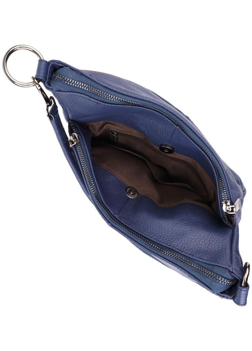 Сумка кросс-боди на плечо из натуральной кожи женская средняя Синий 40343 Vintage (361970382)
