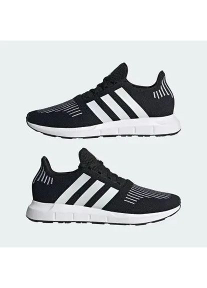 Чорно-білі Осінні чоловічі кросівки ie7474 спортивні чорного кольору adidas Swift Run 1.0