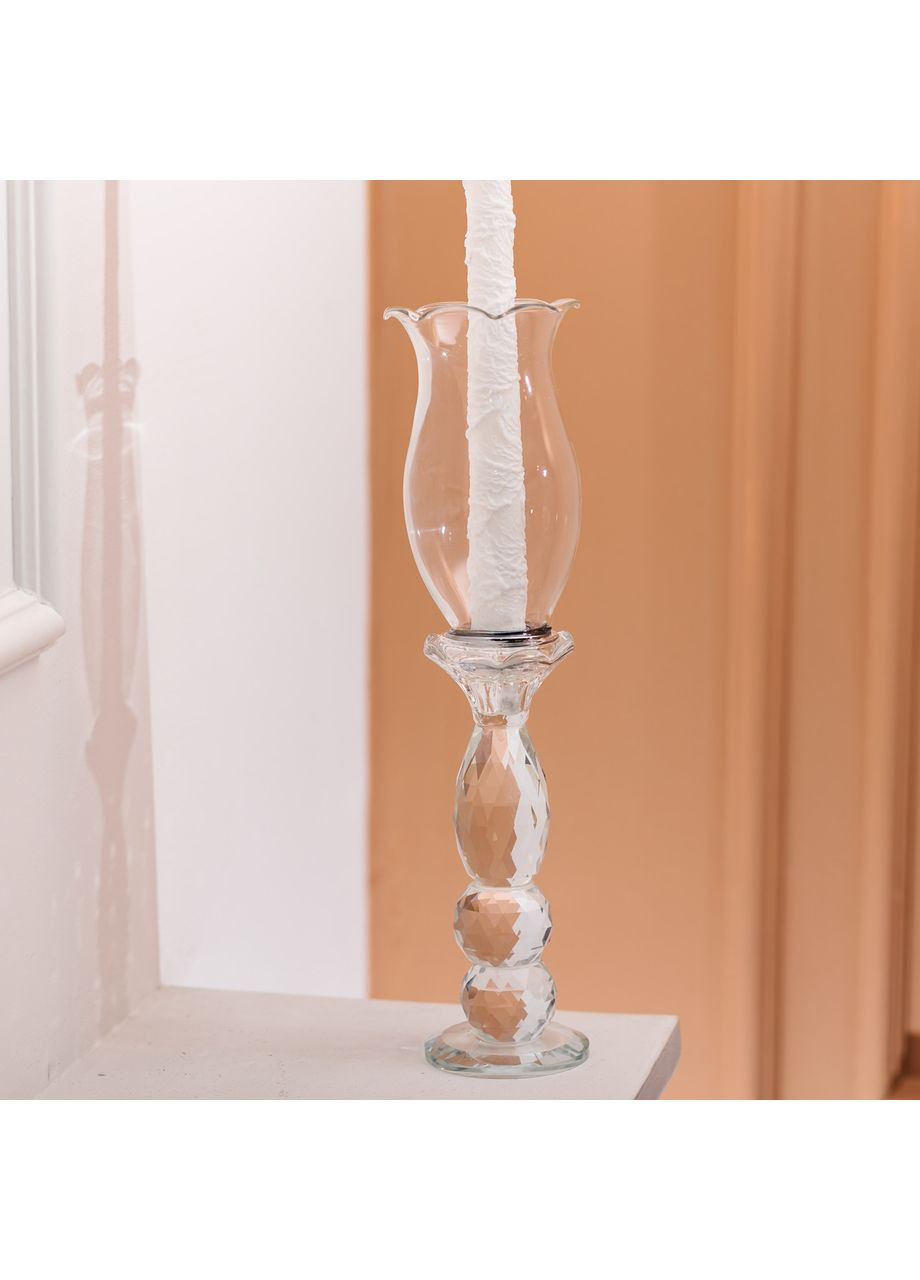 Подсвечник стеклянный 31,5 см декоративный бокал для дома романтический элемент интерьера ProDobro (364189740)