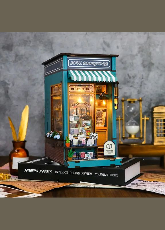 Румбокс "Книжный Магазин" интерьерный конструктор DIY набор M2314 с подсветкой No Brand (335063911)